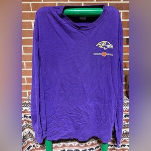 Gildan Purple Long Sleeve Shirt Size 2XL Maryland Lottery Ravens Logo FLAW